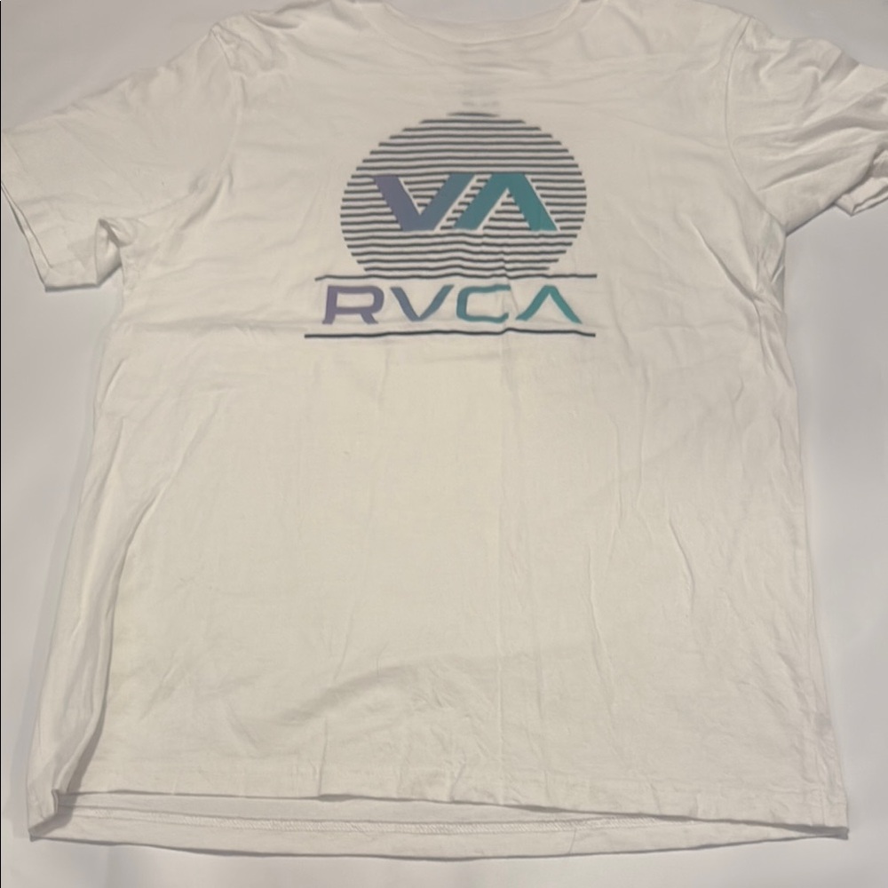 RVCA White and Blue Graphic Tee